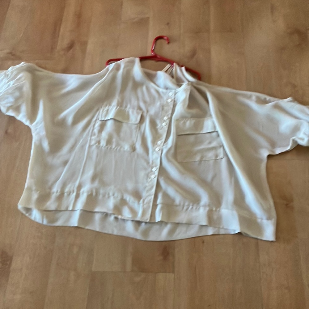 See through blouse.
